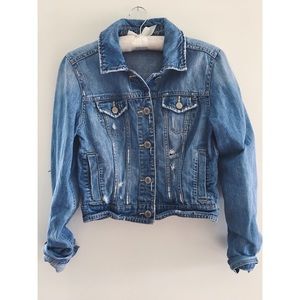 distressed denim jacket